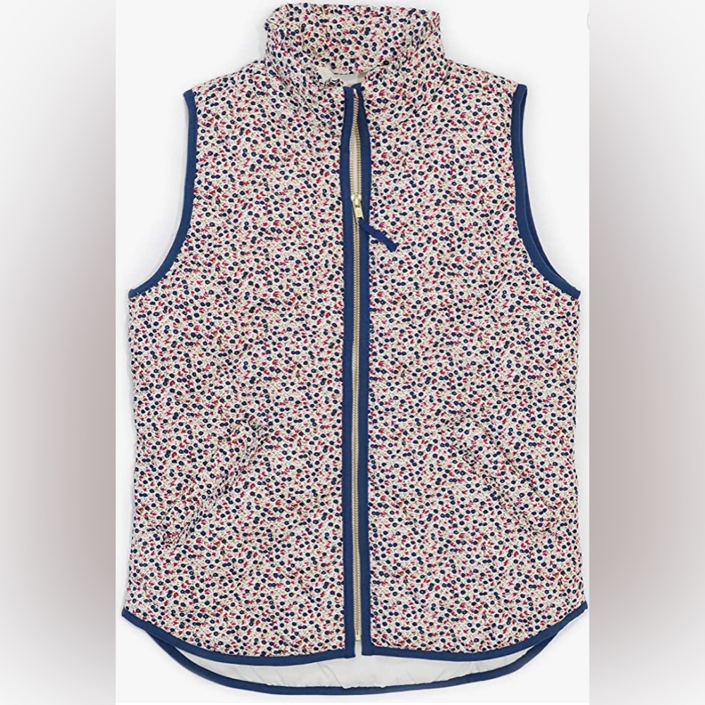 J. Crew Mercantile ruffle quilted puffer vest